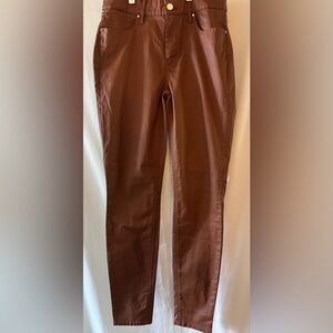 White House Black Market Faux Leather Cognac colored pants